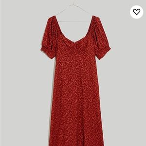 New with tags Madewell Sweetheart Puff-sleeve midi dress